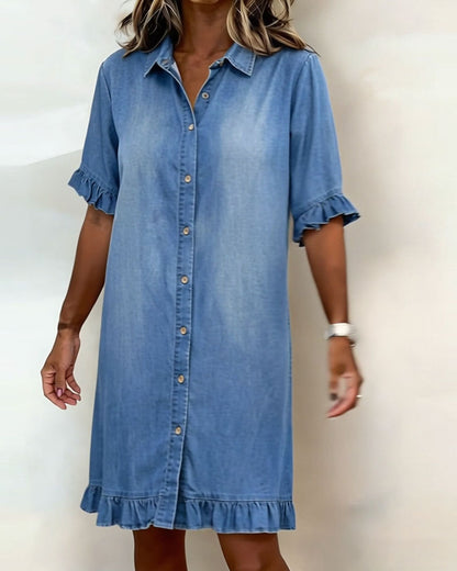 Lena | Denim jurk met relaxte fit & tijdloze look