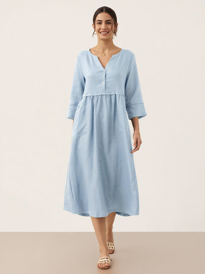 LINTICO women's linen outfit with maxi dress and midi dress