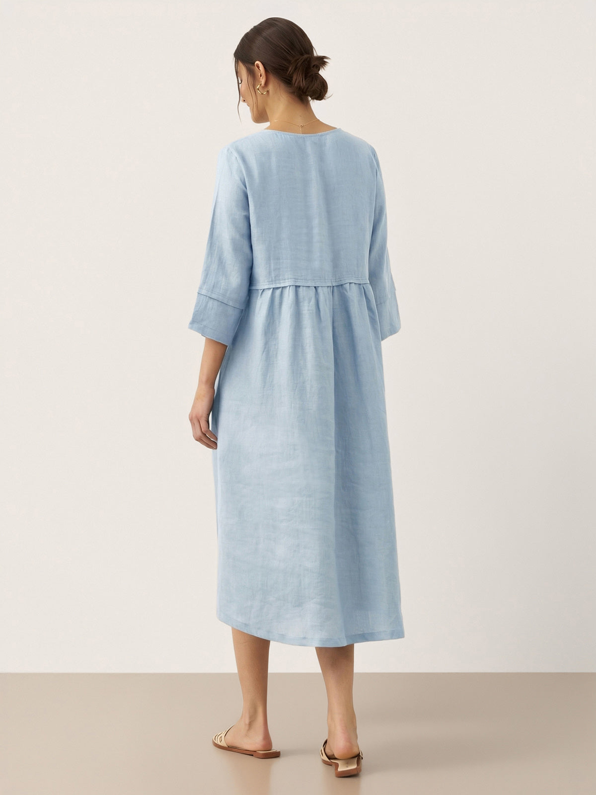 LINTICO women's linen outfit with maxi dress and midi dress
