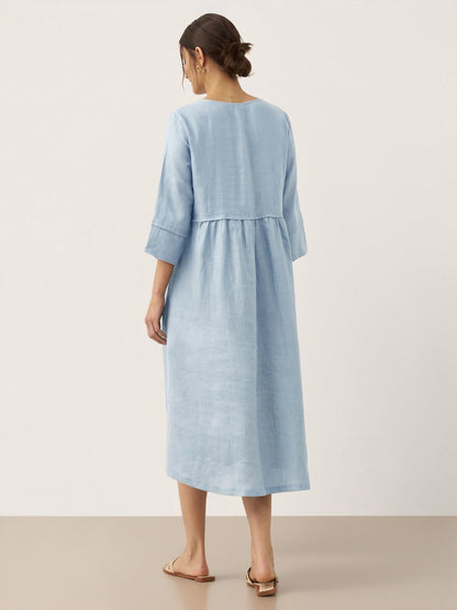 LINTICO women's linen outfit with maxi dress and midi dress