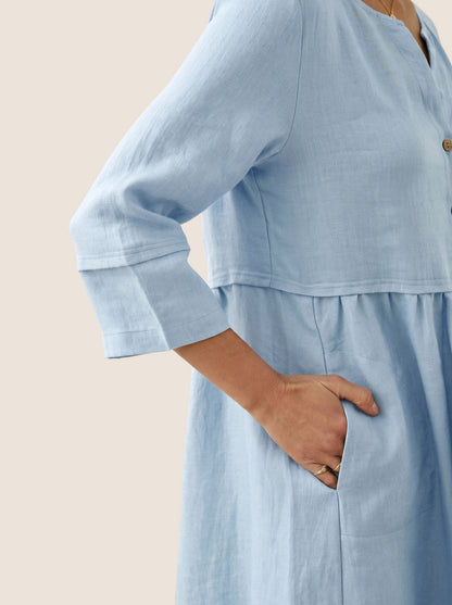 LINTICO women's linen outfit with maxi dress and midi dress