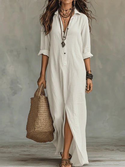 SAULE | Robe Maxi Effortless Silhouette Flatteuse Vêtements Quotidiens Polyvalents