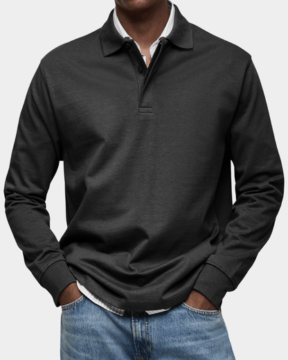 Van Delft Mode® | Comfortabele lente polo met lange mouw