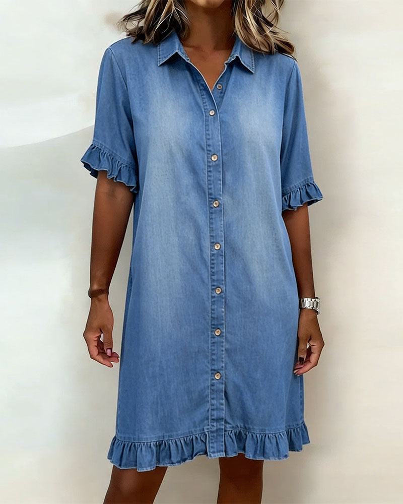 Lena | Denim jurk met relaxte fit & tijdloze look