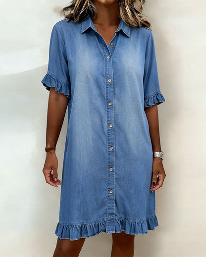 Lena | Denim jurk met relaxte fit & tijdloze look