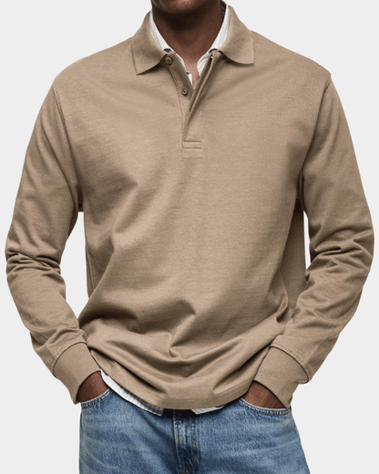 Van Delft Mode® | Comfortabele lente polo met lange mouw