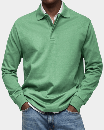 Van Delft Mode® | Comfortabele lente polo met lange mouw