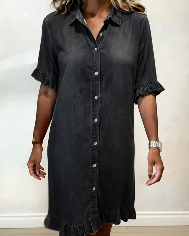 Lena | Denim jurk met relaxte fit & tijdloze look