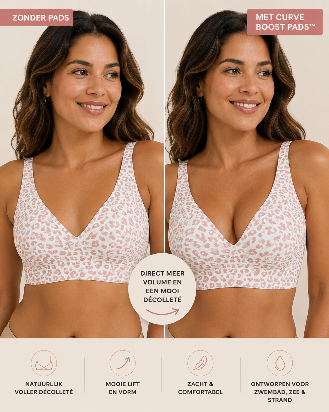 Curve Boost Pads™ | Transparante Siliconen Push-up Inleggers voor Bikini, Badpak & BH