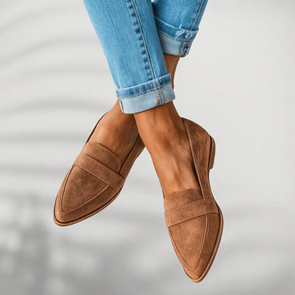Suède Enkellaarsjes Dames | Puntige Neus Sleehak Casual - Miss Madera