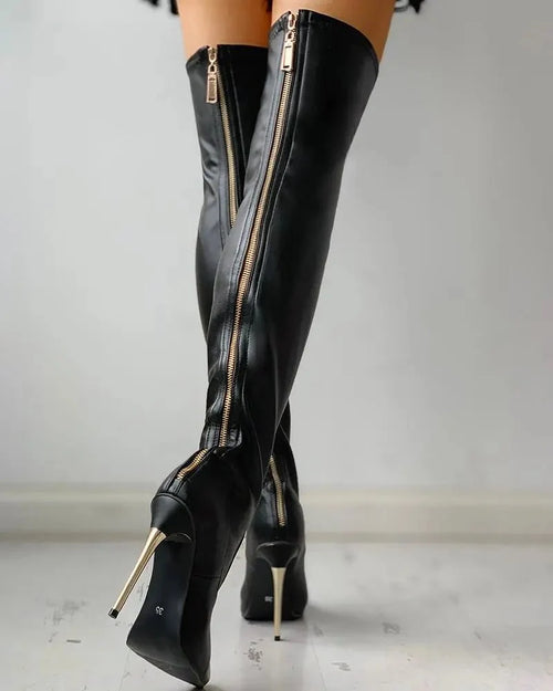 Miss | Overknee laarzen Dames Casual Comfort - Leer - Miss Madera MIS-C257AE