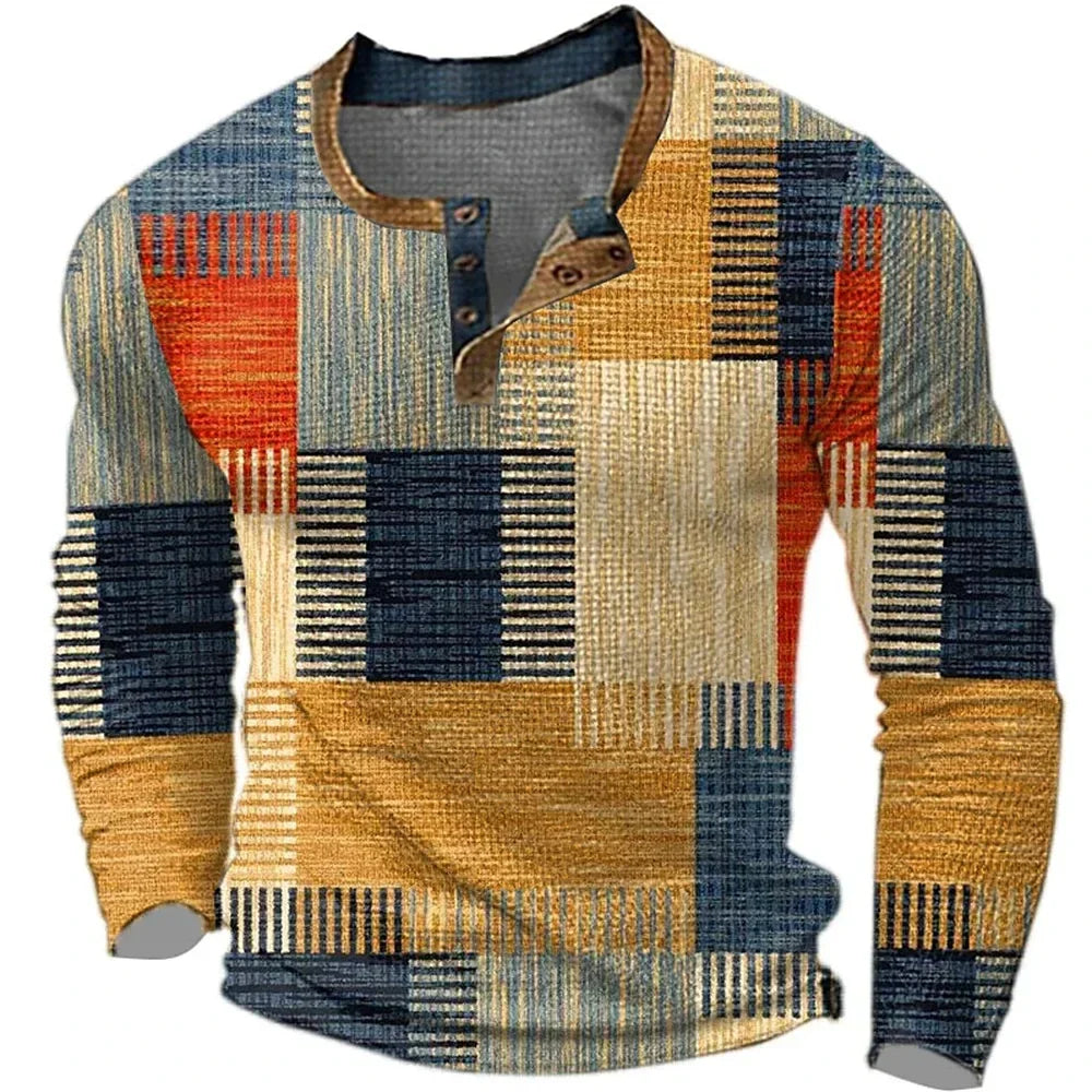 Farbenfrohes Herren-Langarmshirt