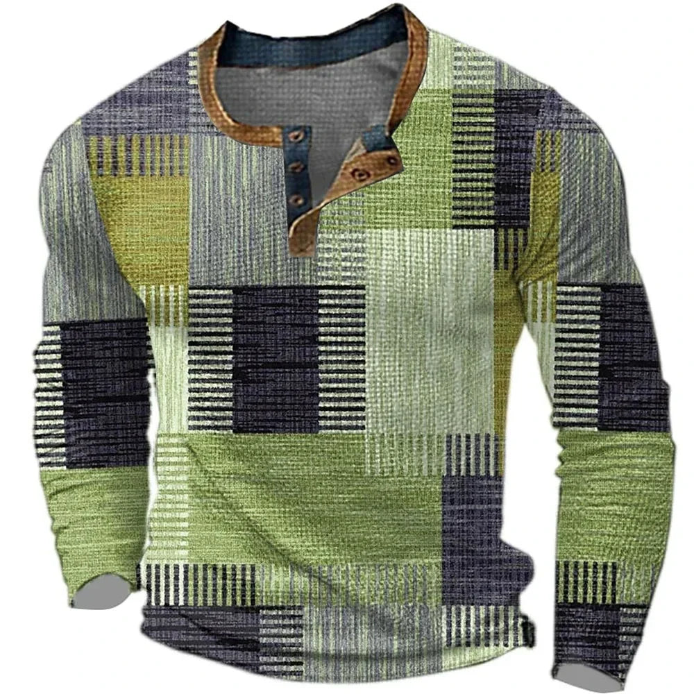 Farbenfrohes Herren-Langarmshirt