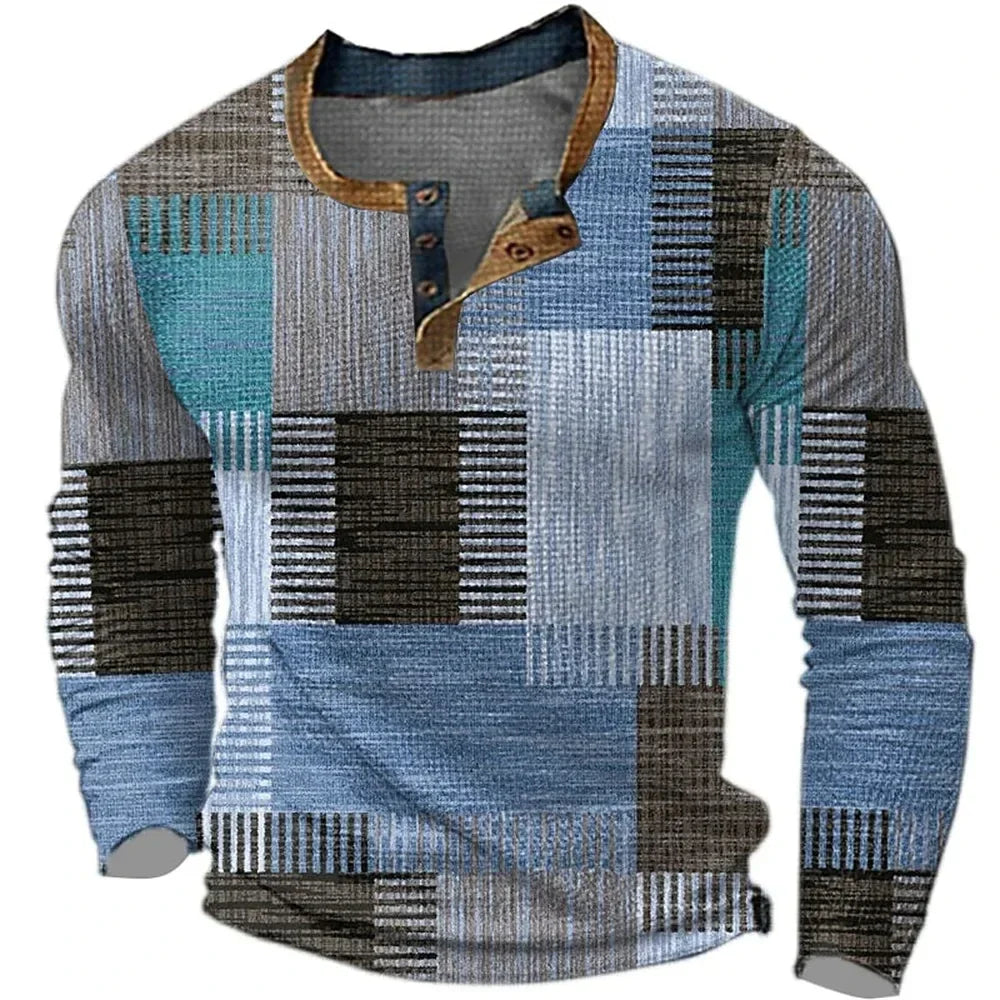 Farbenfrohes Herren-Langarmshirt