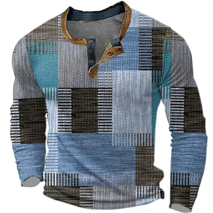 Farbenfrohes Herren-Langarmshirt