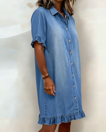 Lena | Denim jurk met relaxte fit & tijdloze look