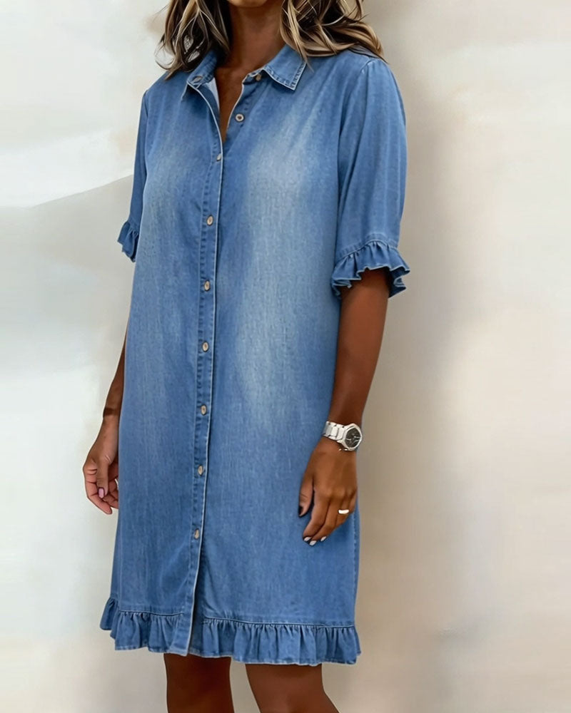 Lena | Denim jurk met relaxte fit & tijdloze look